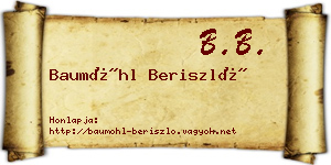Baumöhl Beriszló névjegykártya